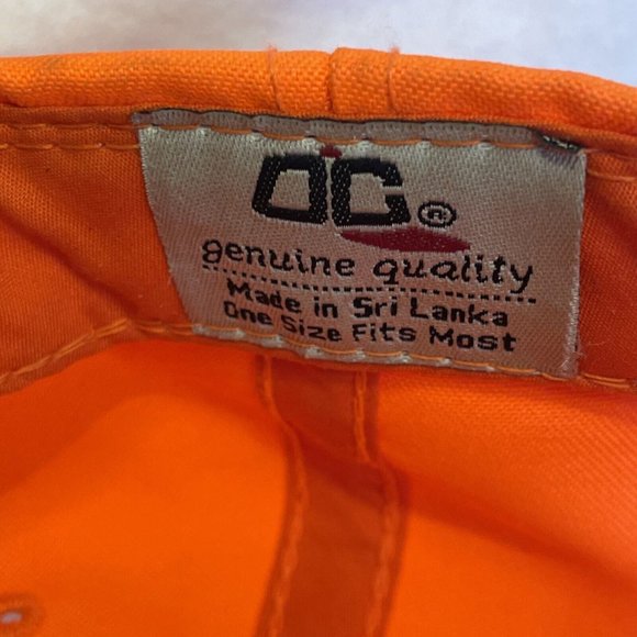 OC Solid Orange Strapback Hat Cap Outdoor Sports Safety Adjustable Stained - Picture 14 of 15